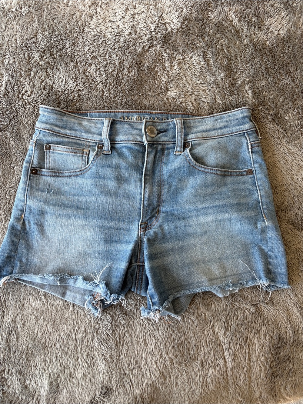 American Eagle Outfitters Light Wash Mid Rise Denim Shorts